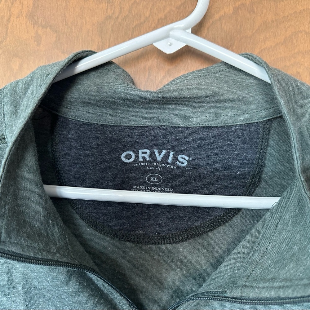 Orvis Men’s XL Green 1/4 Zip Long Sleeve - Picture 2 of 2